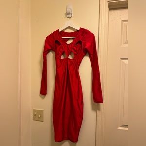 Sexy red mini dress